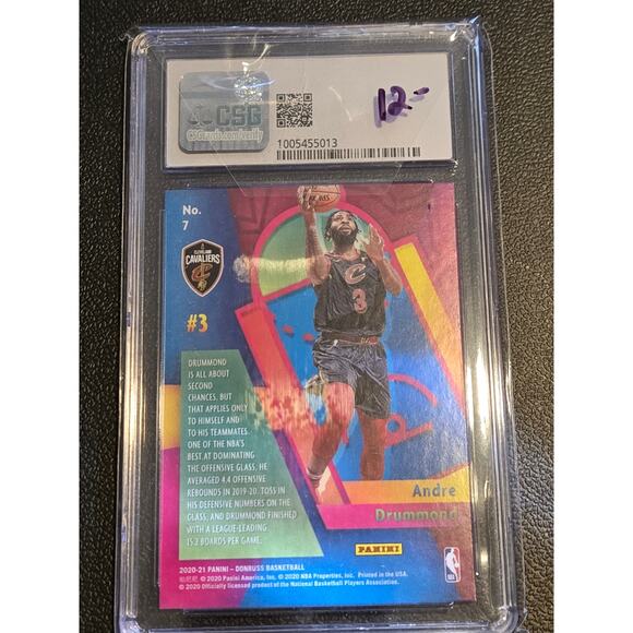 2020-21 Donruss #7 Andre Drummond Power in the Paint CSG 9 - Picture 2 of 2